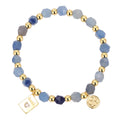 Gold-Plated Brass Beaded Aquamarine Blue Bracelet featuring beaded and a gold-tone finish — jewelry finish and design detail
