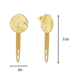E0627 Creative Fashion Design Wave Pattern Earrings for Women Brass Gold-Plated Tassel Chain Earrings