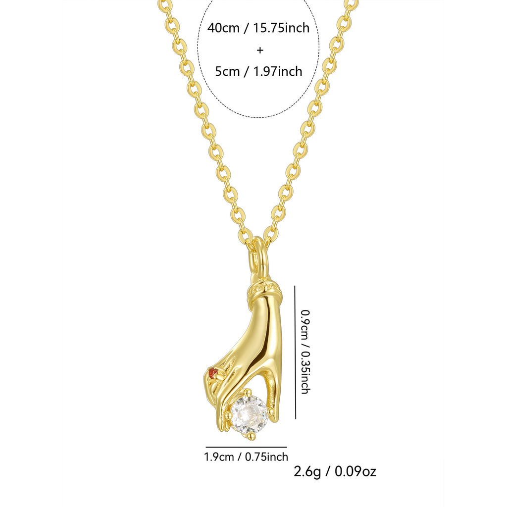 S925 Silver Hand Holding Galaxy Couple Necklace Vintage