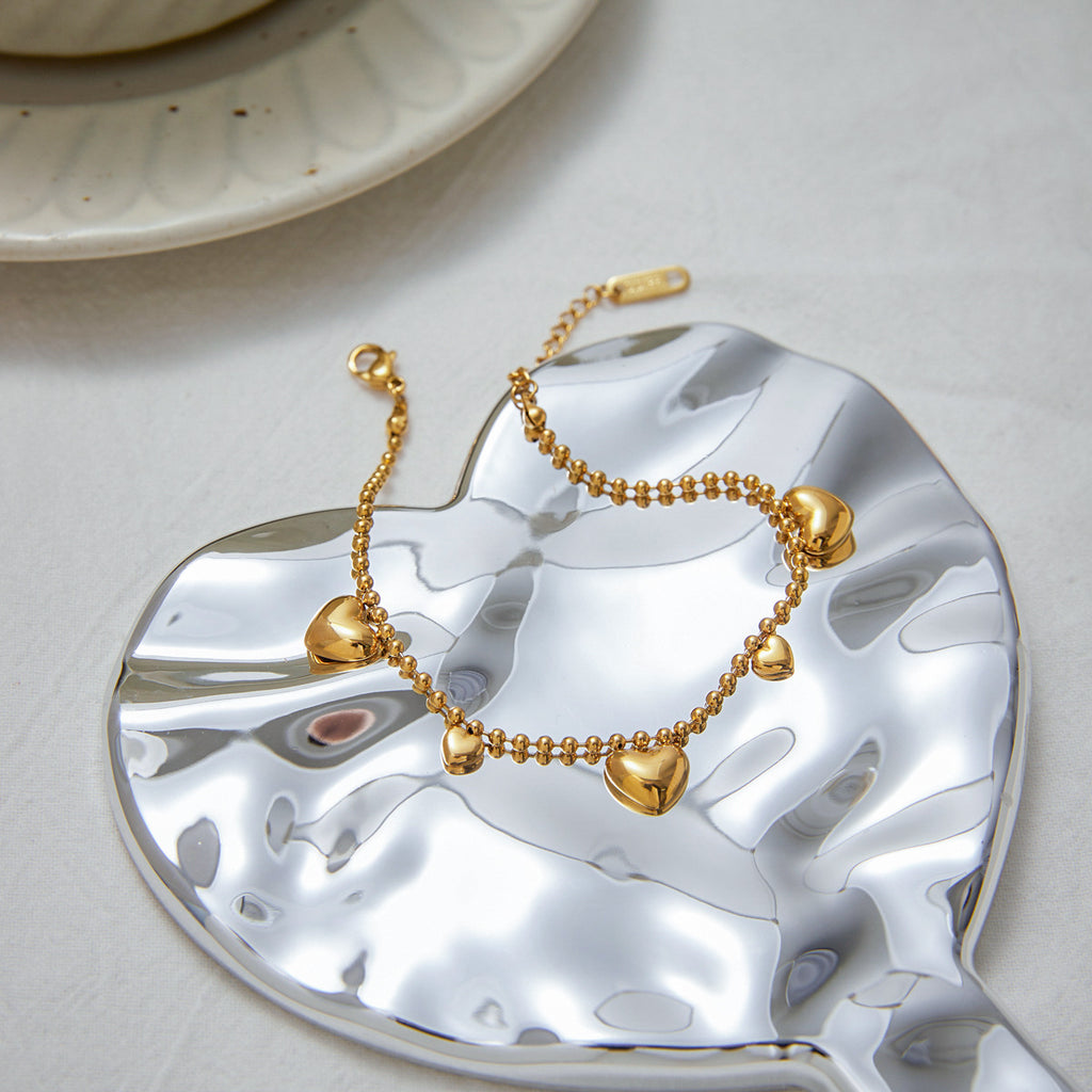 Stainless Steel Heart Bracelet18k Non-Fading Jewelry