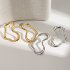 Stainless Steel Exaggerated Earrings Metal Stud Earrings Jewelry Non-Fading Hoop Earrings