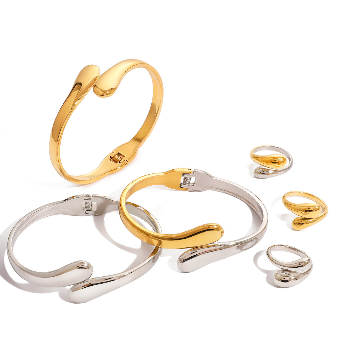 Bracelet Non-Fading Jewelry Ring Stainless Steel Set