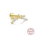 Dragonfly Zircon 16G 925 Sterling Silver Cartilage Stud — craftsmanship detail — jewelry finish and design detail