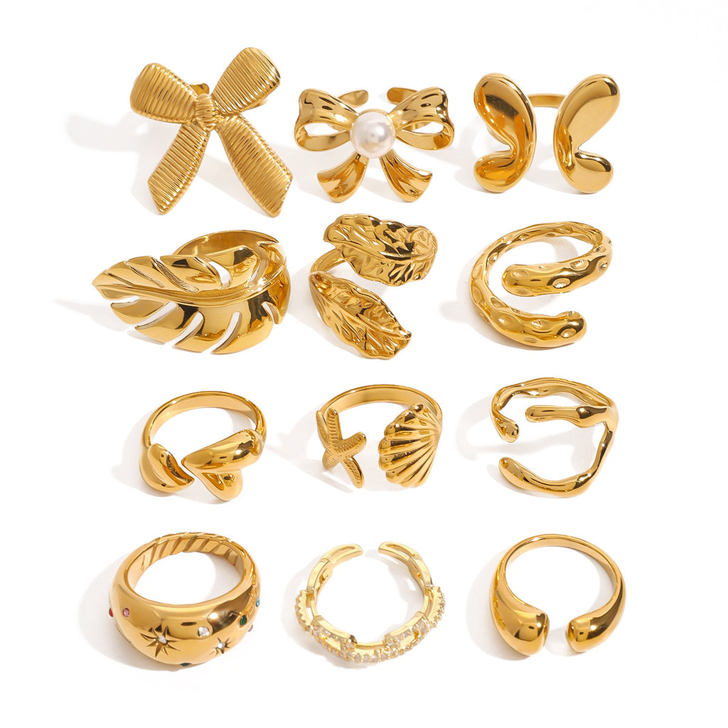 Stainless Steel Pearl Ring Personality Item rings