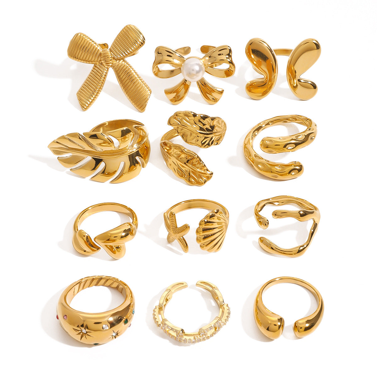 Stainless Steel Pearl Ring Personality Item rings