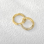 E0198 Hot Selling Circle Earrings Brass Gold-Plated Jewelry Full Diamond Zircon Texture18mm Hoop Earrings