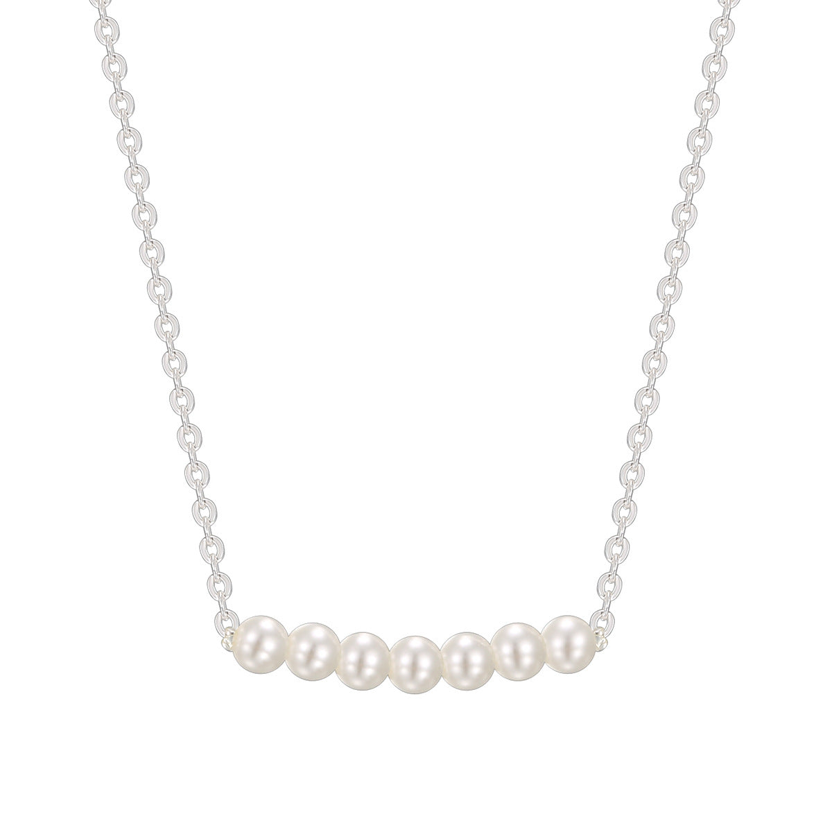 SN0091 S925 Silver Bead Necklace Collarbone Chain Pendant For Women