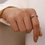 Oval Open Ring for Women Trendy Fashion Versatile Personality Water Drop Ring Minimalist Jewelry