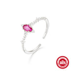 New Product S925Sterling Silver Ring Japanese and Korean Design Sense Geometric Zircon Ring Fashion Open Index Finger Ring