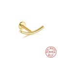 Dragonfly Zircon 16G 925 Sterling Silver Cartilage Stud — earring silhouette — alternate angle 2 — jewelry finish and design detail