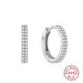 Two-Tone Wave Crystal 925 Sterling Silver Hoop Earrings — earring silhouette — alternate angle 2 — jewelry finish and design detail
