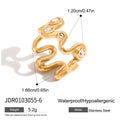 Cubic Zirconia Gold-Plated Stainless Steel Ring — Polished Detail — jewelry construction