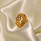 Hollow Ring18k Gold Watch Strap Stainless Steel Ring Female Non-Fading Ring