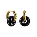 Gold-Plated Turquoise Vintage Hoop Earrings — alternate product view