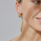 E0518 Fashion Gear Pattern Design Earrings for Women Brass Gold-Plated Simple Ear Jewelry