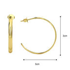 E0300 Multi-size Wind Earrings Simple Geometric C Word Earrings Curved Metal Texture Earrings for Women