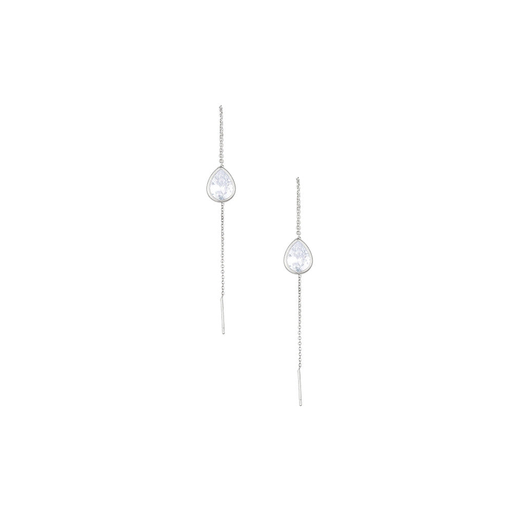 S925Pure Silver gold Water Drop Earrings Fashion Style Socialite Earrings Jewelry