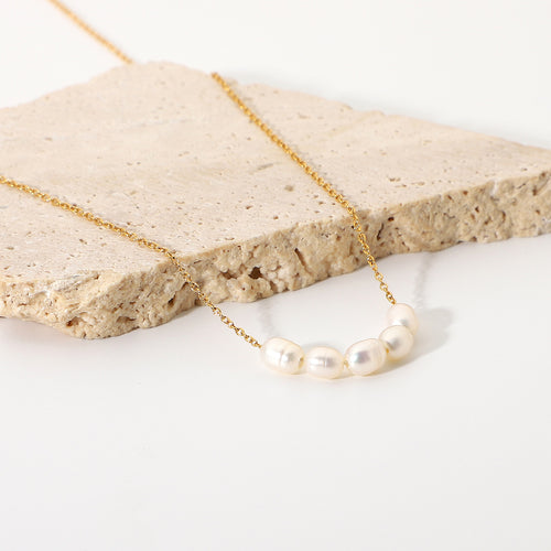 18K Gold-Tone Freshwater Pearl Stainless Steel Necklace in a gold-tone stainless steel finish