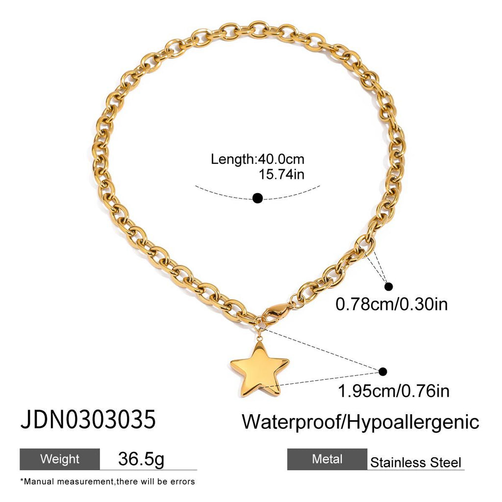 Five-pointed Star Stainless Steel Necklace Jewelry Women's Bracelet Accessories