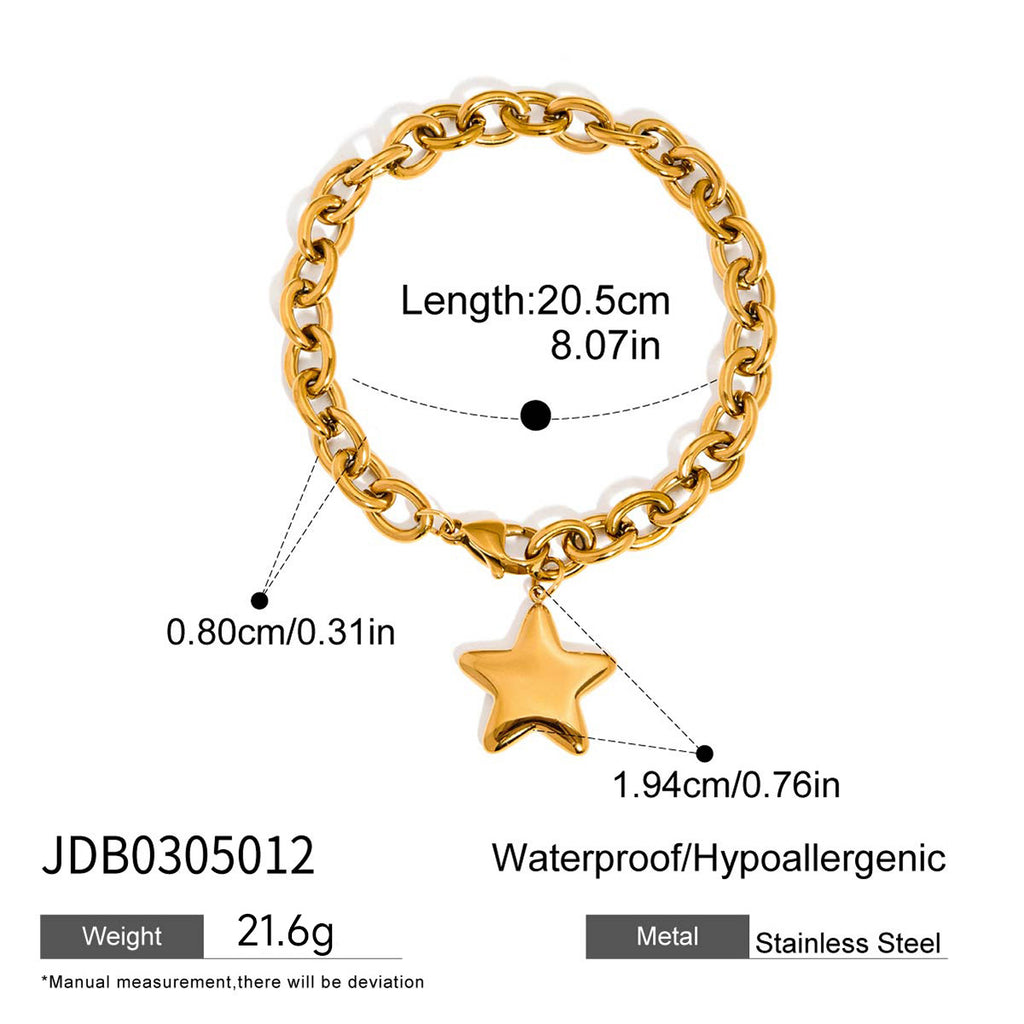 Five-pointed Star Stainless Steel Necklace Jewelry Women's Bracelet Accessories