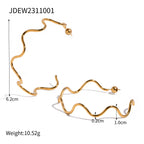 2H Hot Sale18k Gold Stainless Steel Wave Pull-Out Necklace Minimalist Style Choker for Women