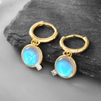 E0027 Fashion Geometric Natural Stone Earrings Round Earrings Earrings Ear Jewelry Female