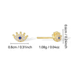 SE0250 S925Silver Blue Eyes Stud Earrings Inlaid Zircon Female Ear Jewelry Female