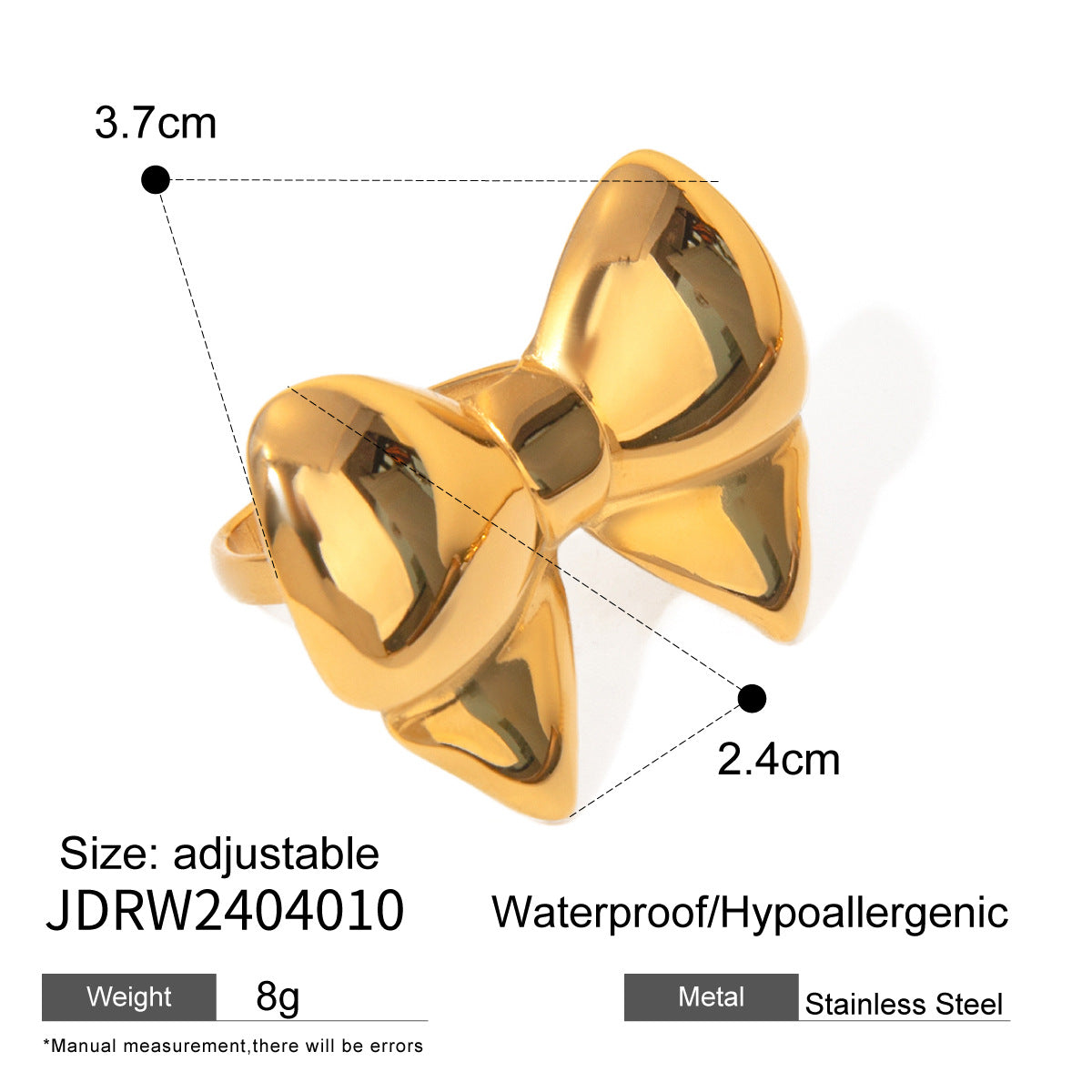 Finger Bracelet Stainless Steel Pearl Jewelry Ring Non-Fading for Women