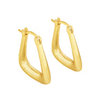 E0297 Triangle Earrings for Women Copper Plated Real Gold French Style Geometric Minimalist Ear Clips Versatile Ear Jewelry