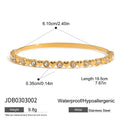 Gold-Plated Stainless Steel Bangle Bracelet with Cubic Zirconia Detail — collection view — jewelry finish and design detail