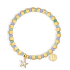 B0300 Fashion Trend Zircon Starfish Bracelet Chalcedony Stone Beaded