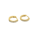 E0239 Hot Selling Earrings Simple Circle Micro Inlaid Single Row Zircon Earrings Women's Ear Clips Jewelry Direct Sale