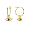 Gold-Plated Brass Evil Eye CZ Earrings for private-label fashion jewelry buyers