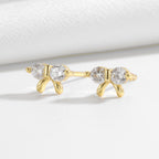 SE0277 S925Silver Bowknot Earrings for Women with Sparkling Diamonds, New Sweet Trendy Ear Piercing Jewelry