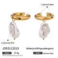 Gold-Plated Stainless Steel Pearl Earrings — jewelry construction