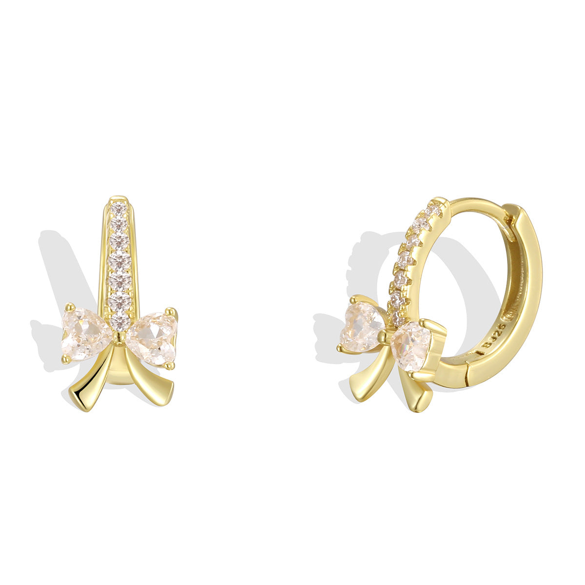 SE0333 S925Silver Earrings Zircon Bow Earrings Design Earrings