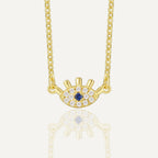 S925 Silver Blue Eye Necklace Minimalist Diamond Collarbone Chain