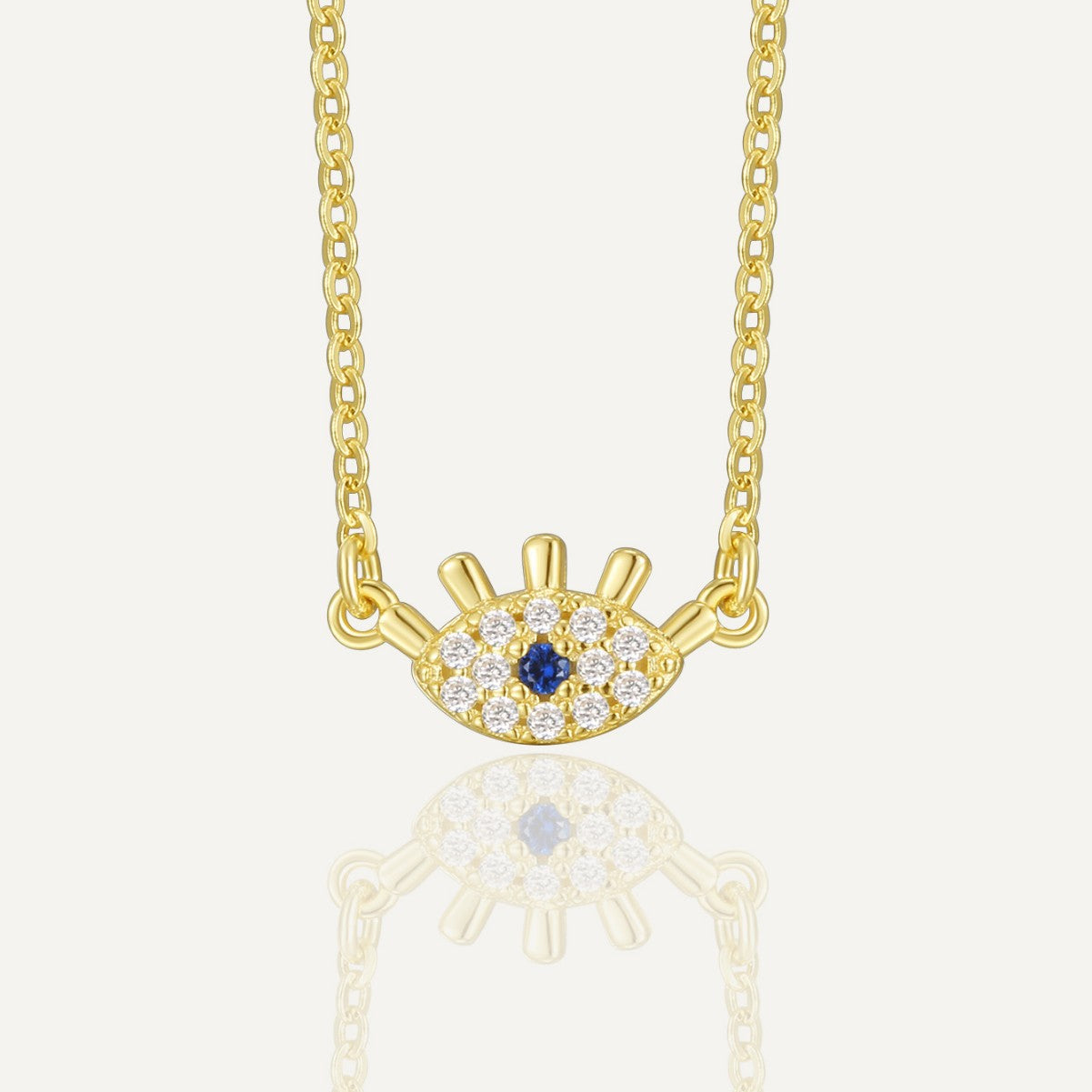 S925 Silver Blue Eye Necklace Minimalist Diamond Collarbone Chain