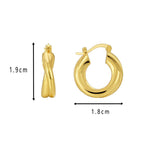 E0579 Fashion Cross Creative Glossy Texture Earrings for Women Thickened Double Layer Simple Hollow Hoop Earrings