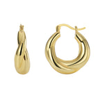 E0486 Fashionable Simple Versatile Earrings for Women Brass Gold-Plated Geometric Irregular Hoop Earrings