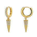 E0659 Fashion Design Earrings for Women Elegant Cone-Shaped Zirconia Drop Earrings