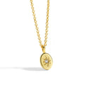 Gold-Plated Brass Star Oval Pendant Necklace with gold-tone brass construction
