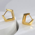 E0581 Design Sense Geometric Multi-sided Three-dimensional Earrings for Women Simple and Cool Style Ear Hoops