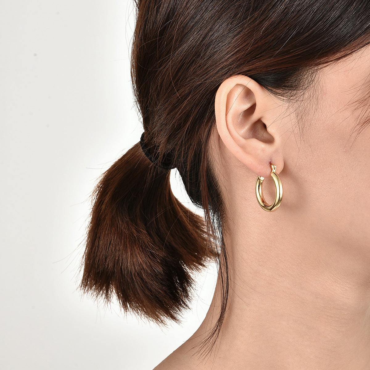 E0200 Earrings for Women Basic Style Plain Geometric Circle Earrings Vintage Earrings Minimalist Style