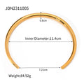 14K Gold-Plated Stainless Steel Necklace with Oval Minimalist Detail — alternate product view — jewelry finish and design detail