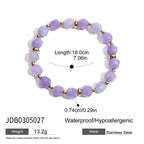 Stainless Steel Bracelet Amethyst Pearl Bracelet Non-Fading Jewelry