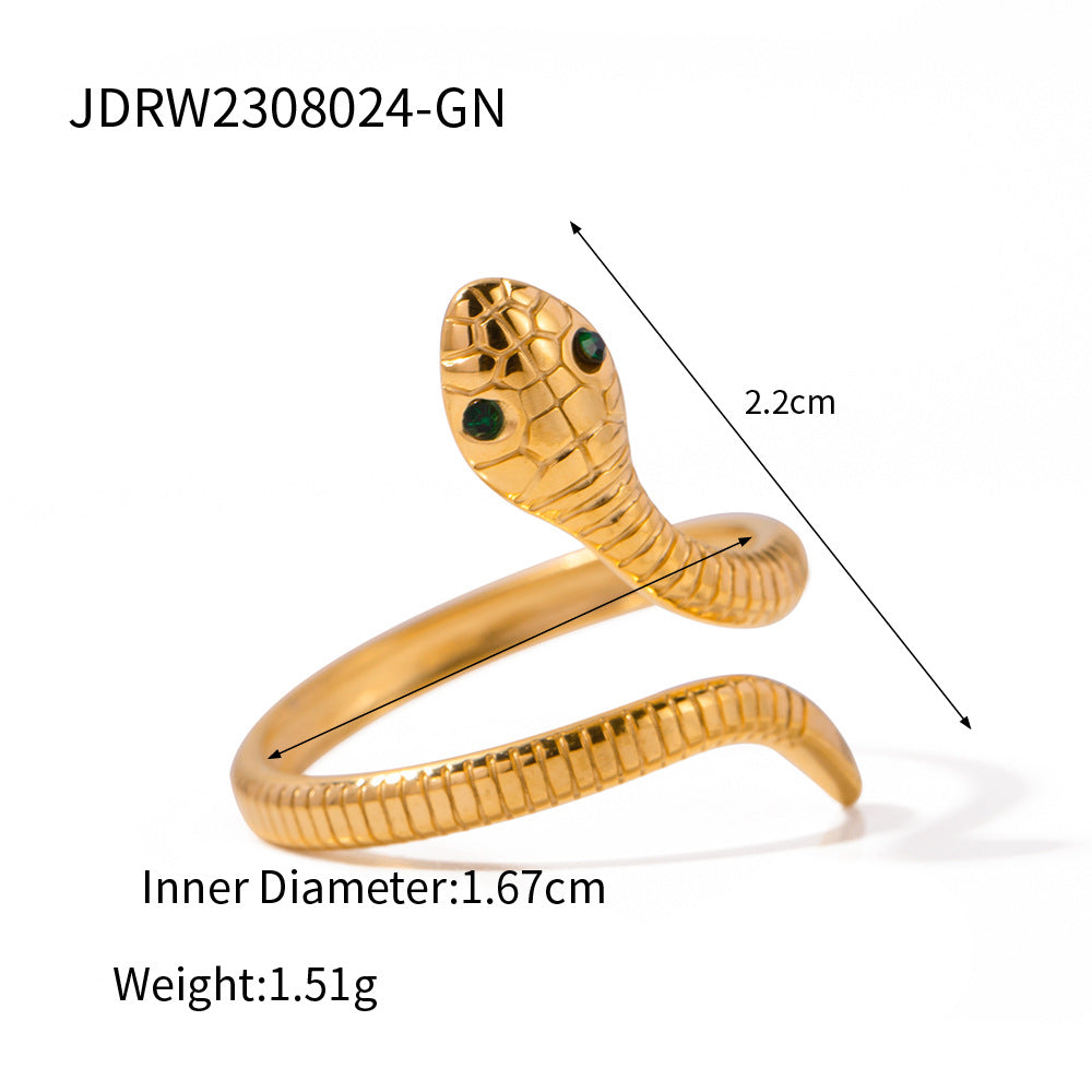 Stainless Steel Snake Ring Open Ring rings