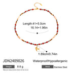 Stainless Steel Heart Necklace Simple Earrings Non-Fading Jewelry for Women