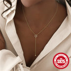 S925 Sterling Silver Circle Necklace Minimalist Pendant