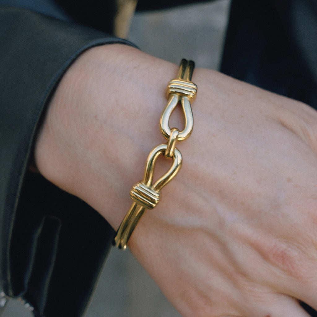 18k Gold Bracelet Non-Fading Stainless Steel Jewelry Bracelet with Clasp